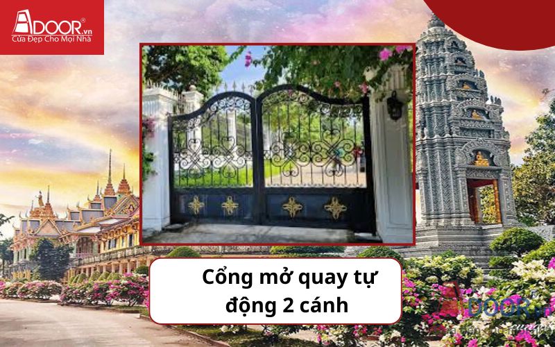 Cổng mở quay 2 cánh - Cửa cổng tự động Sóc Trăng