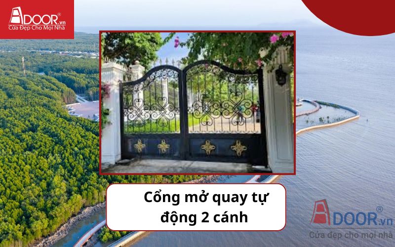 Cổng mở quay 2 cánh - Cửa cổng tự động Cà Mau