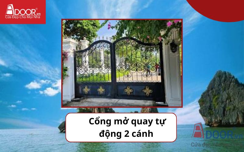 Cổng mở quay 2 cánh - Cửa cổng tự động Hà Tiên