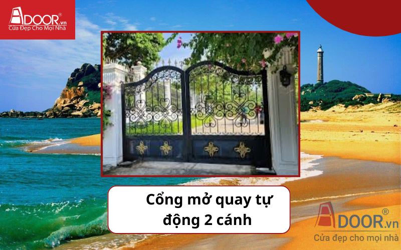 Cổng mở quay 2 cánh - Cửa cổng tự động Phan Thiết