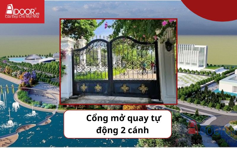 Cổng mở quay 2 cánh - Cửa cổng tự động Phổ Yên Cổng mở quay 2 cánh - Cửa cổng tự động Phổ Yên
