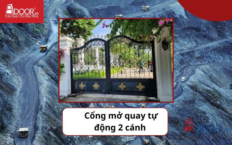Cổng mở quay 2 cánh - Cửa cổng tự động Quảng Ninh
