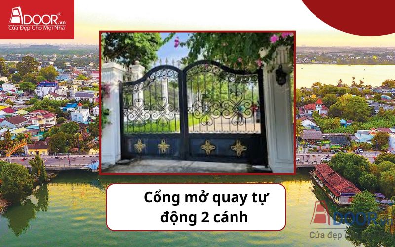 Cổng quay 2 cánh - Cửa cổng tự động Biên Hòa