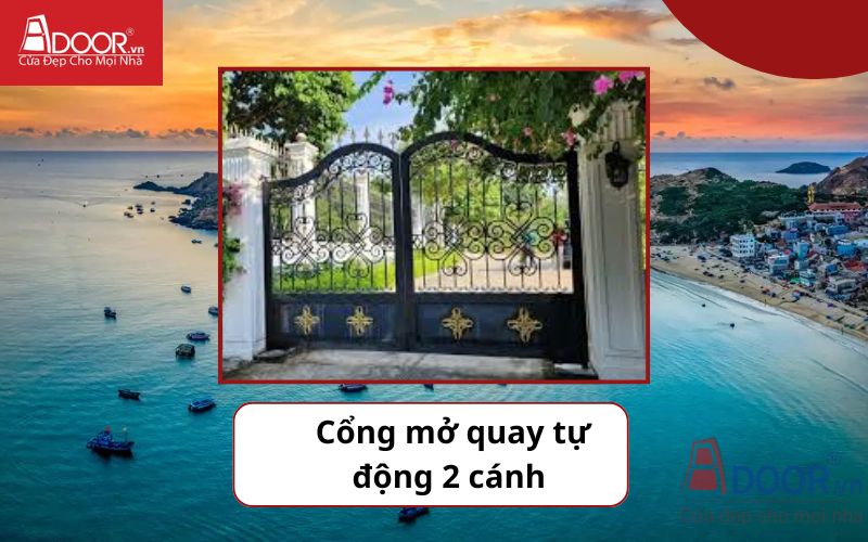 Cổng mở quay 2 cánh - Cửa cổng tự động Quy Nhơn Cổng mở quay 2 cánh - Cửa cổng tự động Quy Nhơn