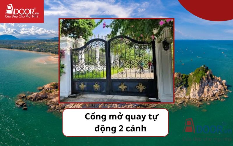 Cổng mở quay 2 cánh - Cửa cổng tự động Bình Thuận