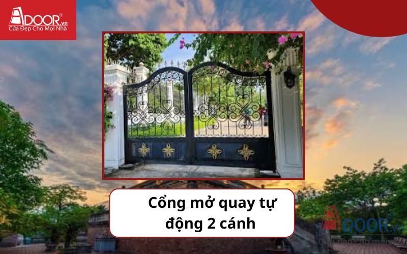 Cổng mở quay 2 cánh - Cửa cổng tự động Nam Định