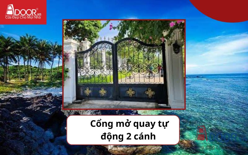 Cổng mở quay 2 cánh - Cửa cổng tự động Quảng Ngãi