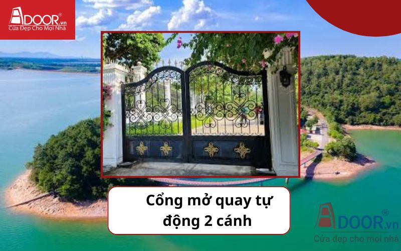 Cổng mở quay 2 cánh- Cửa cổng tự động Hà Tĩnh