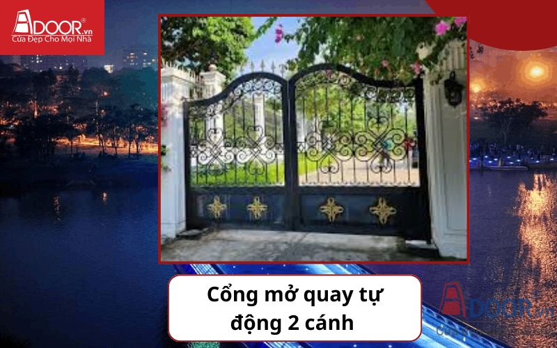 Cổng mở quay 2 cánh - Cửa cổng tự động Quận 7