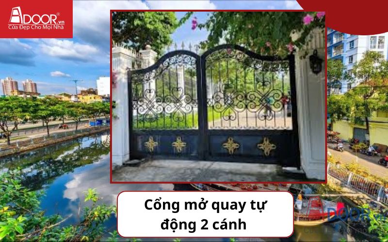 Cổng mở quay 2 cánh - Cửa cổng tự động Quận 8