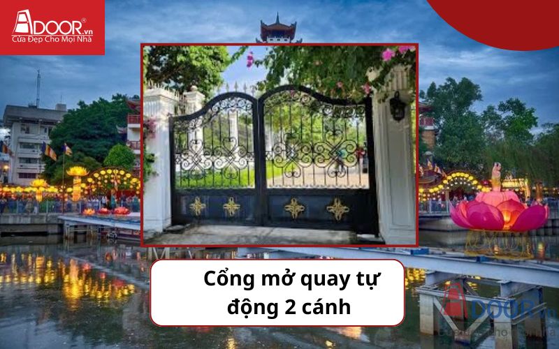 Cổng mở quay 2 cánh - Cửa cổng tự động Phú Nhuận
