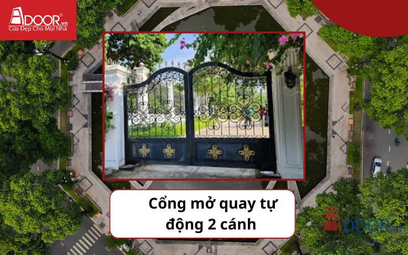 Cổng mở quay 2 cánh - Cửa cổng tự động Quận 3
