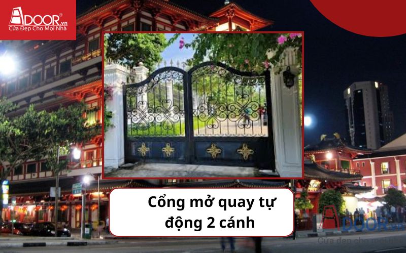 Cổng mở quay 2 cánh - Cửa cổng tự động Quận 5