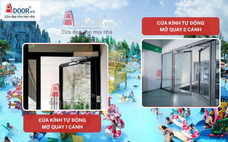 Cửa kính tự động Quận 9 HCM mở quay 