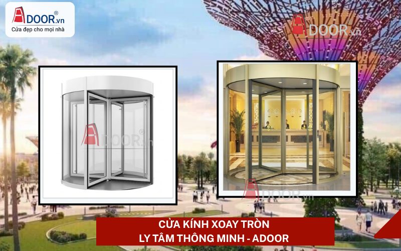 Cửa kính tự động Quận 9 HCM xoay tròn