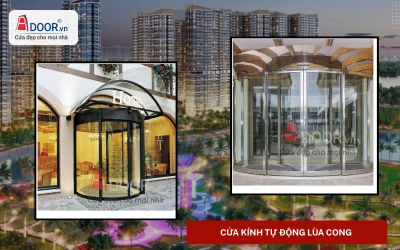 Cửa kính tự động Quận 9 HCM lùa cong