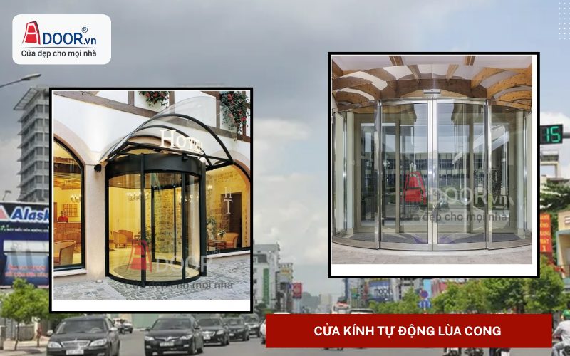 Cửa kính tự động lùa cong Adoor