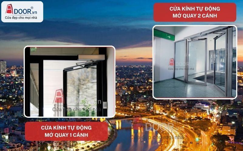 Cửa kính tự động mở quay 1-2 cánh Adoor