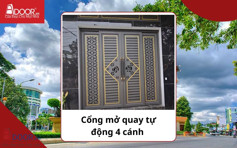Cổng mở quay 4 cánh - Cửa cổng tự động Bà Rịa