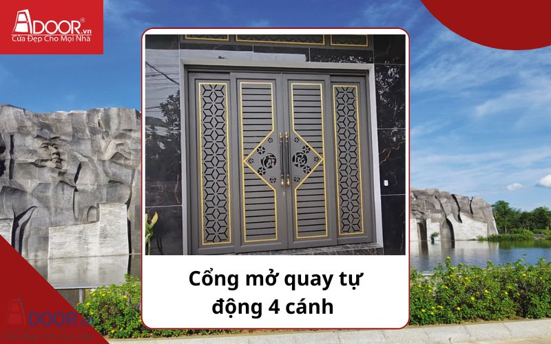Cổng mở quay 4 cánh - Cửa cổng tự động Tam Kỳ Cổng mở quay 4 cánh - Cửa cổng tự động Tam Kỳ