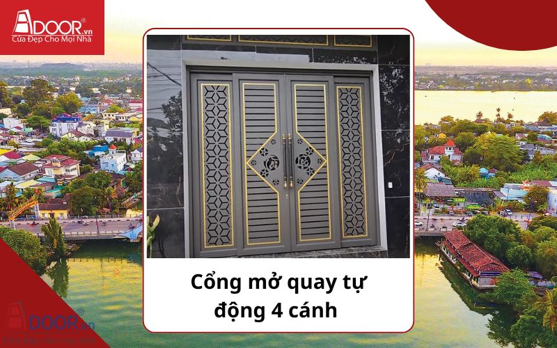 Cổng quay 4 cánh - Cửa cổng tự động Biên Hòa