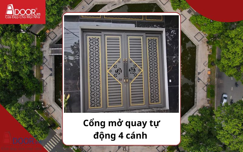 Cổng mở quay 4 cánh - Cửa cổng tự động Quận 3