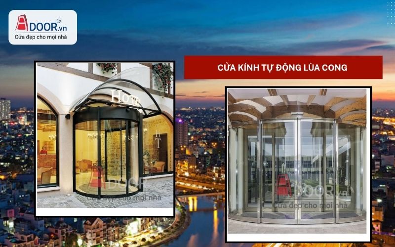Cửa kính tự động lùa cong Adoor