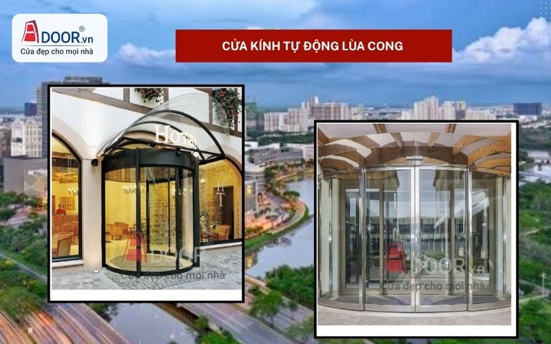 Cửa kính tự động quận 7 HCM lùa cong Adoor