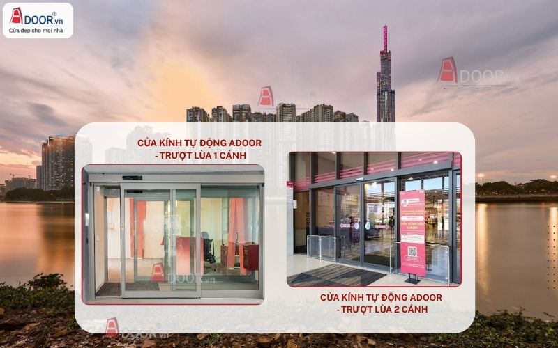Cửa kính trượt lùa tự động 1 hoặc 2 cánh