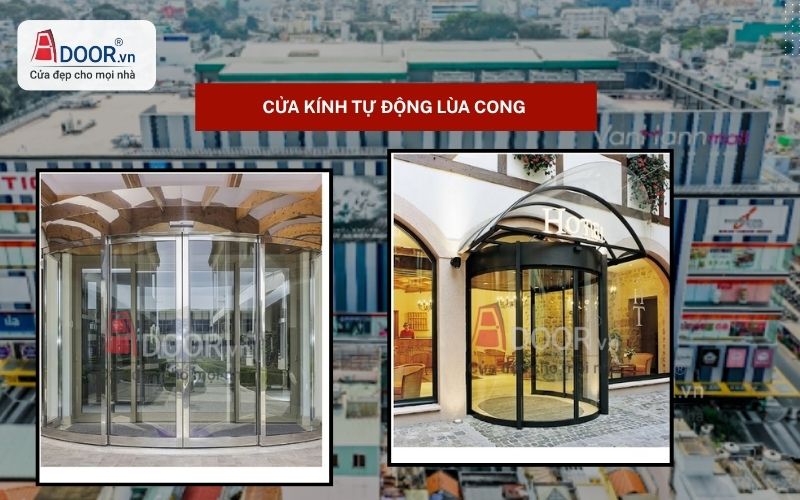 Cửa kính tự động Quận 10 HCM lùa cong