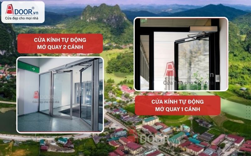 Cửa kính tự động Lạng Sơn mở quay 2 cánh Cửa kính tự động Lạng Sơn mở quay 2 cánh