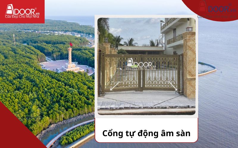 Cổng âm sàn - Cửa cổng tự động Cà Mau