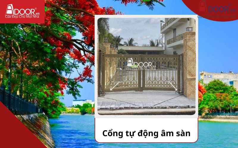 Cổng âm sàn - Cửa cổng tự động Hải Phòng 