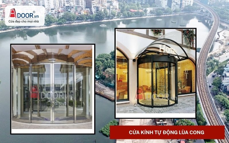 Cửa kính tự động Đống Đa lùa cong Cửa kính tự động Đống Đa lùa cong