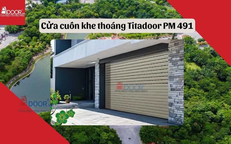 cửa cuốn khe thoáng Cầu Giấy Titadoor PM 491
