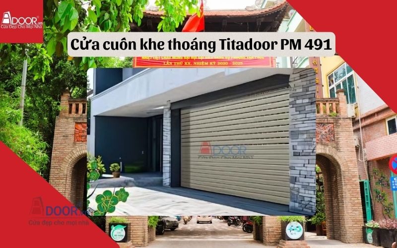 Cửa cuốn khe thoáng Hà Đông Titadoor PM 491 vận hành êm
