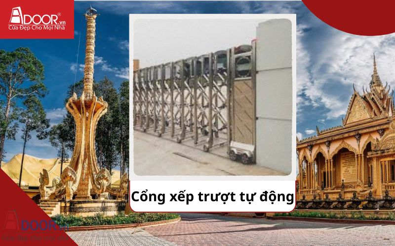 Cổng xếp trượt - Cửa cổng tự động Trà Vinh