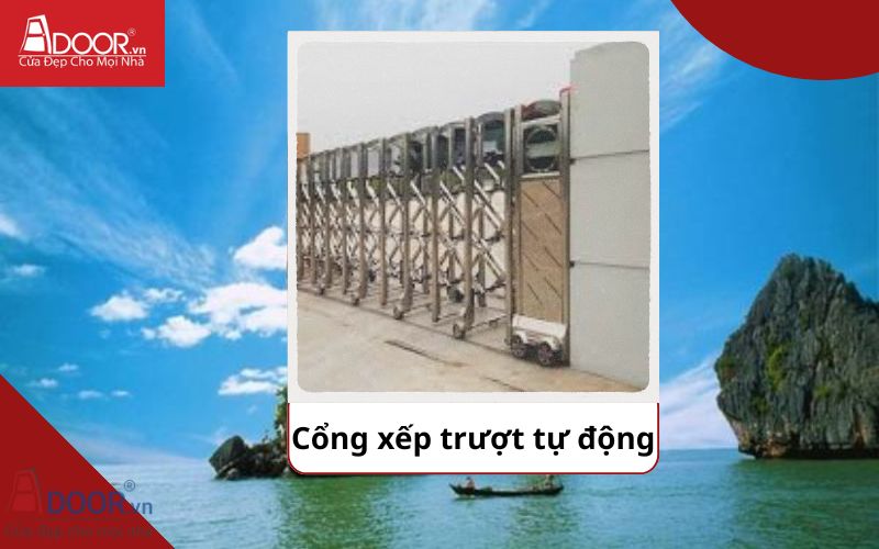 Cổng xếp - Cửa cổng tự động Hà Tiên