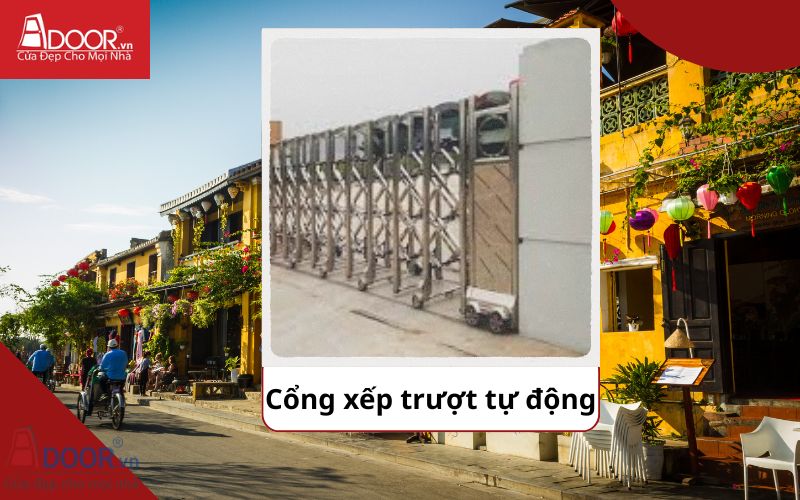 Cổng xếp trượt - Cửa cổng tự động Quảng Nam Cổng xếp trượt - Cửa cổng tự động Quảng Nam