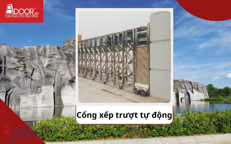 Cổng xếp trượt - Cửa cổng tự động Tam Kỳ Cổng xếp trượt - Cửa cổng tự động Tam Kỳ