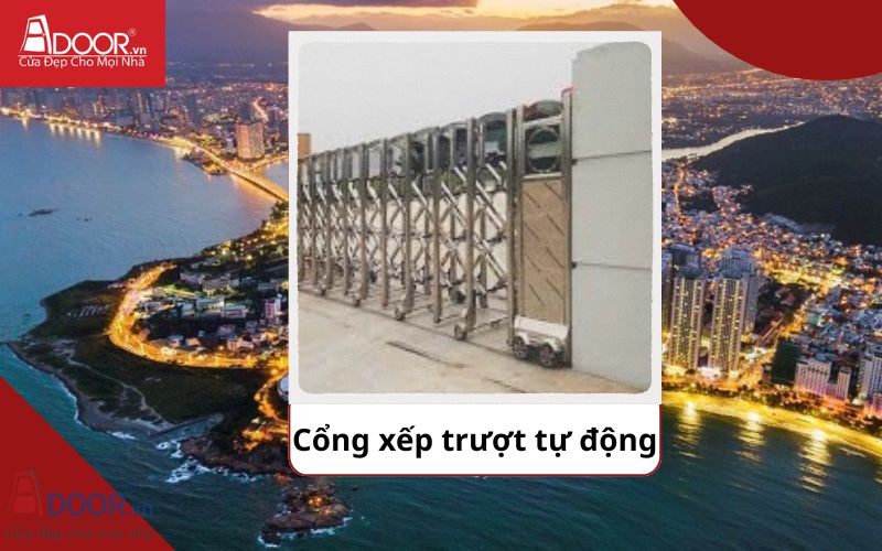 Cổng xếp - Cửa cổng tự động Nha Trang