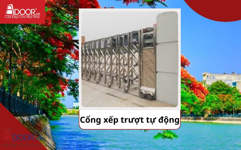 Cổng xếp trượt - Cửa cổng tự động Hải Phòng 