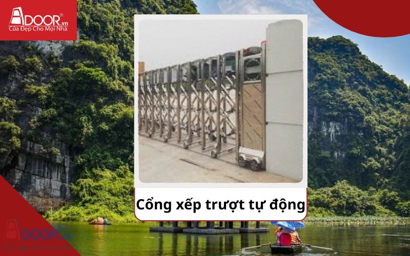 Cổng xếp - Cửa cổng tự động Hoa Lư