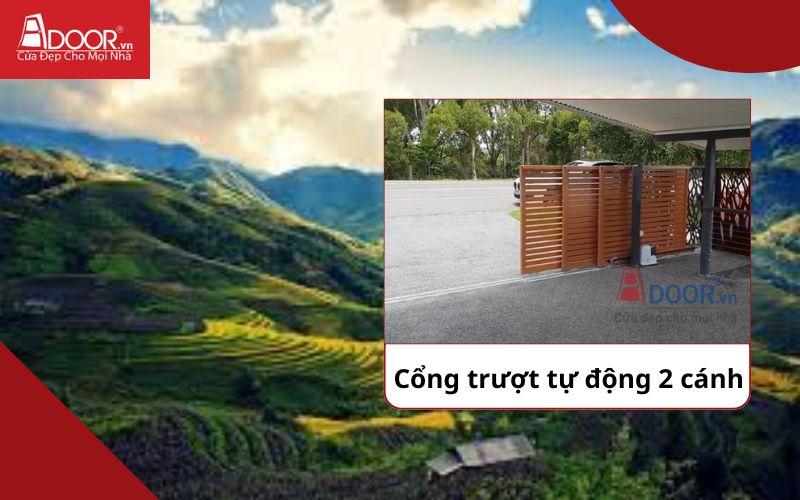 Cổng trượt 2 cánh - Cửa cổng tự động Lào Cai