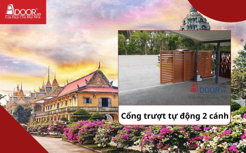 Cổng trượt 2 cánh - Cửa cổng tự động Sóc Trăng