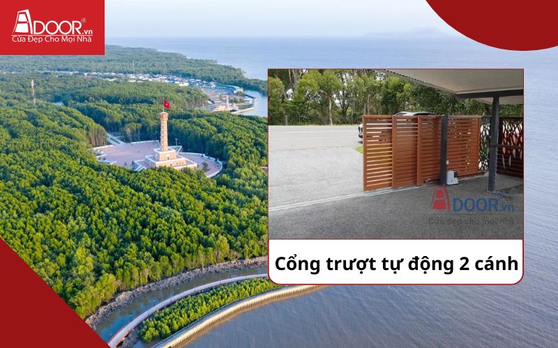 Cổng trượt 2 cánh - Cửa cổng tự động Cà Mau
