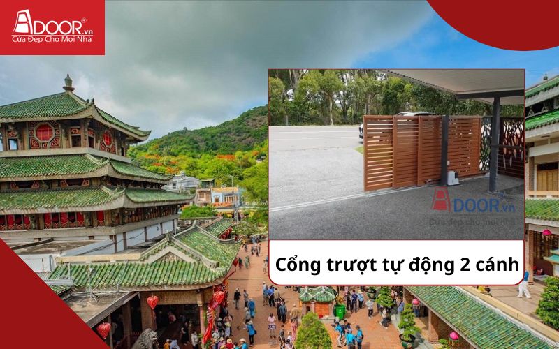 Cổng trượt 2 cánh - Cửa cổng tự động Châu Đốc