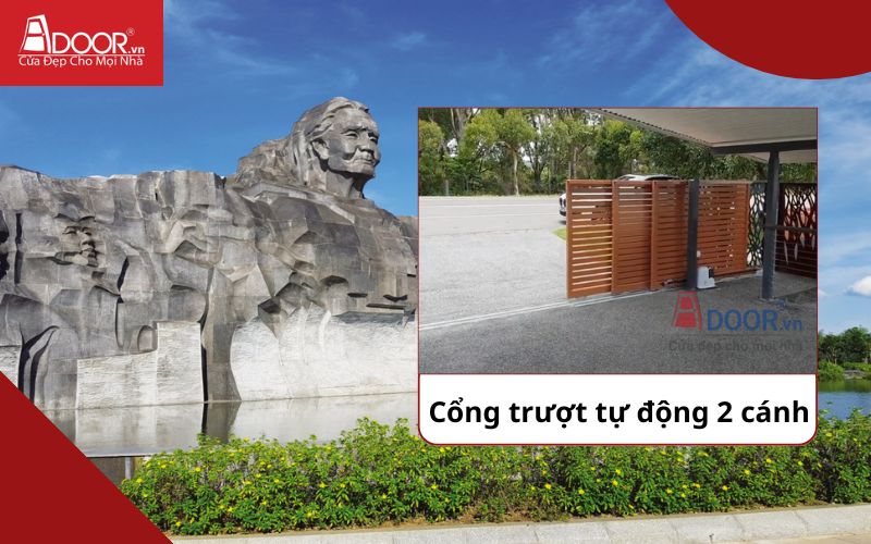 Cổng trượt 2 cánh - Cửa cổng tự động Tam Kỳ Cổng trượt 2 cánh - Cửa cổng tự động Tam Kỳ