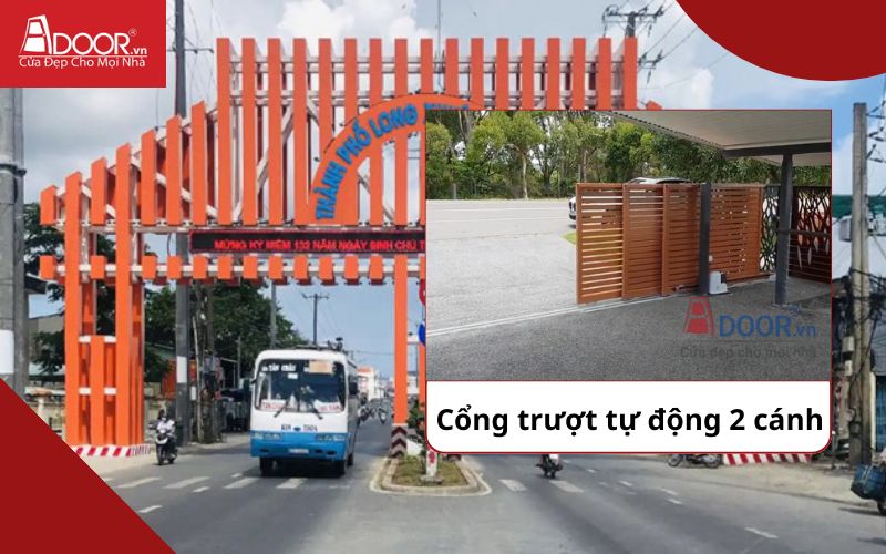 Cổng trượt - Cửa cổng tự động Long Xuyên