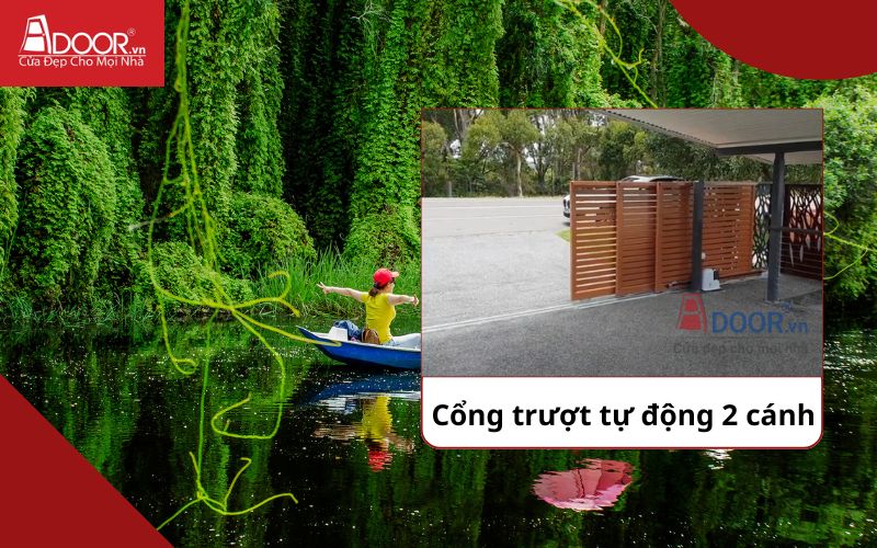 Cổng trượt 2 cánh - Cửa cổng tự động Long An
